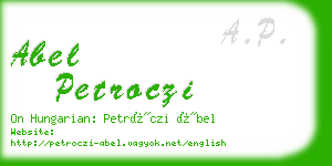 abel petroczi business card